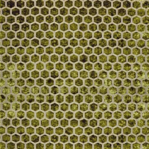 Meubelstof met fluwelen zeshoeken Manipur moss van Designers Guild