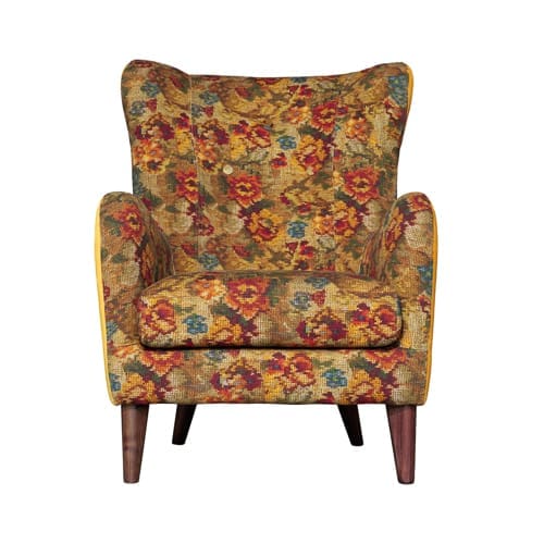 oorfauteuil met kleurrijke stof
