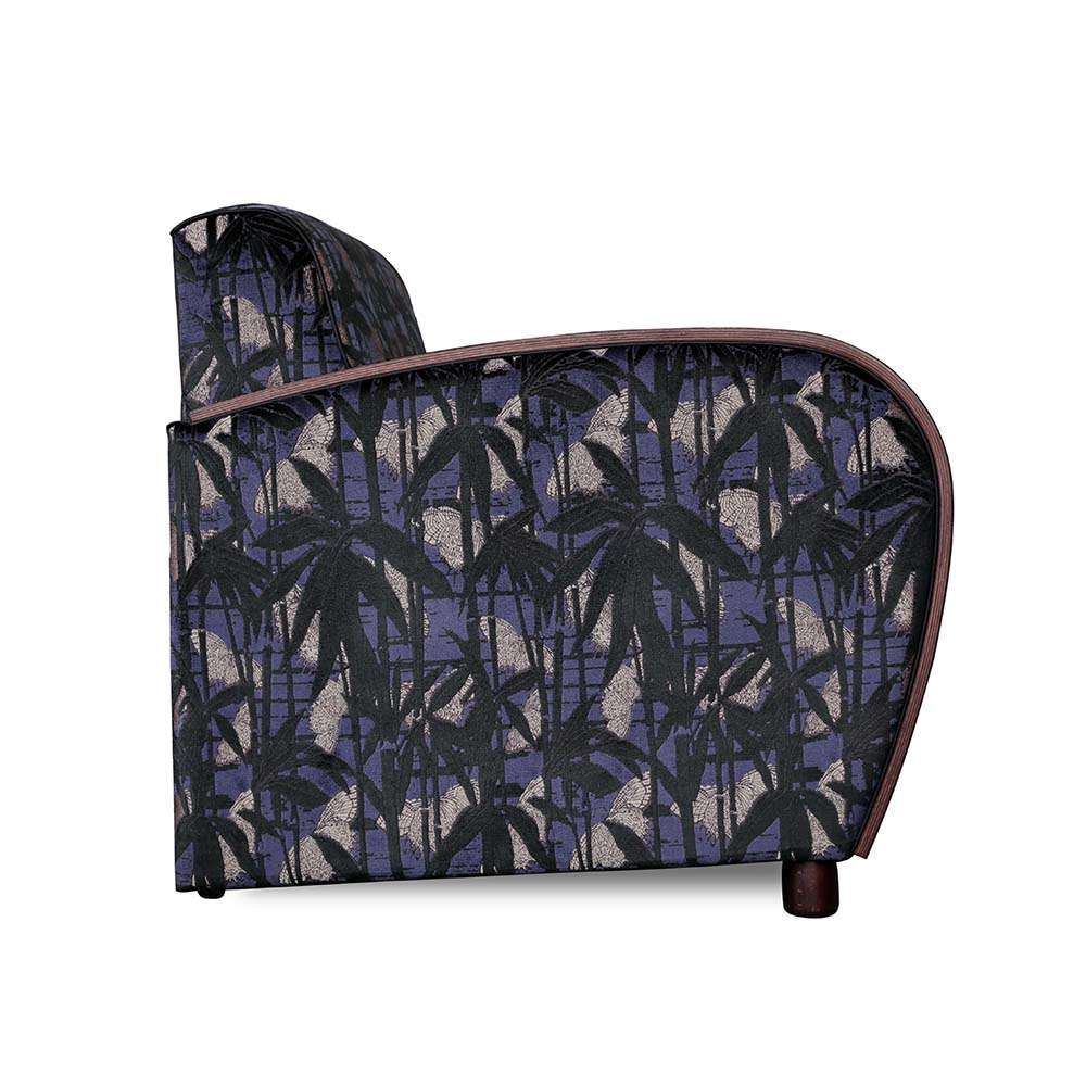 art deco stoel met een stof van nobilis