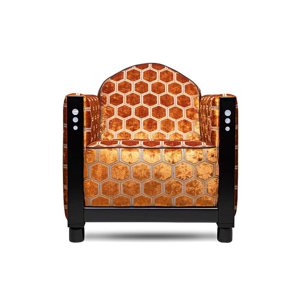 de rooker art deco fauteuil in de manipur stof van designers guild
