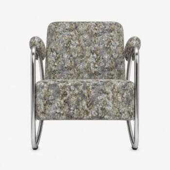 chroombuis vintage retro stoel met stof bardiglio zinc van designers guild DSCO.nl
