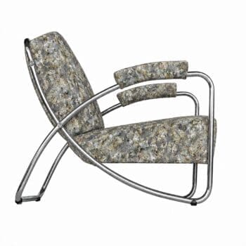 chroombuis vintage retro stoel met stof bardiglio zinc van designers guild DSCO.nl