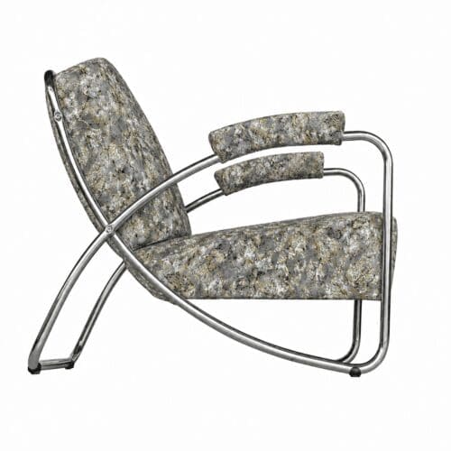 dyker 20 bardiglio zinc chroombuis vintage retro stoel met stof bardiglio zinc van designers guild DSCO.nl