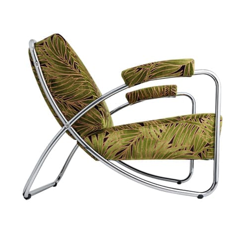 DSCO Dyker 20: art deco flair met de tropische Velours Cycas stof van Nobilis. Modern, eclectisch en stijlvol.