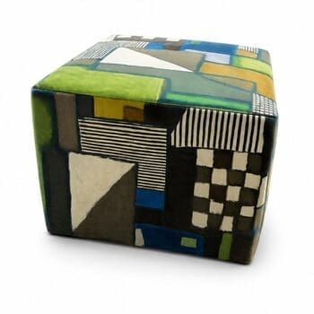 hocker pouf raku designers guild patchwork