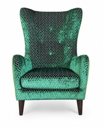 groene velours oorfauteuil