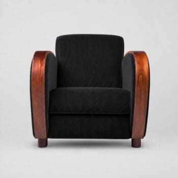 zwarte art deco rooker stoel